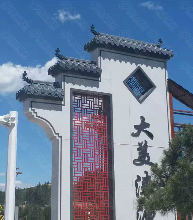 合成樹脂瓦再造牌樓景觀，增添新氣象！